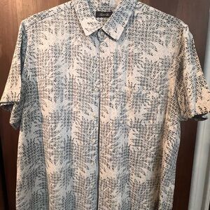 Tussah Blue and White Patterned Shirt
